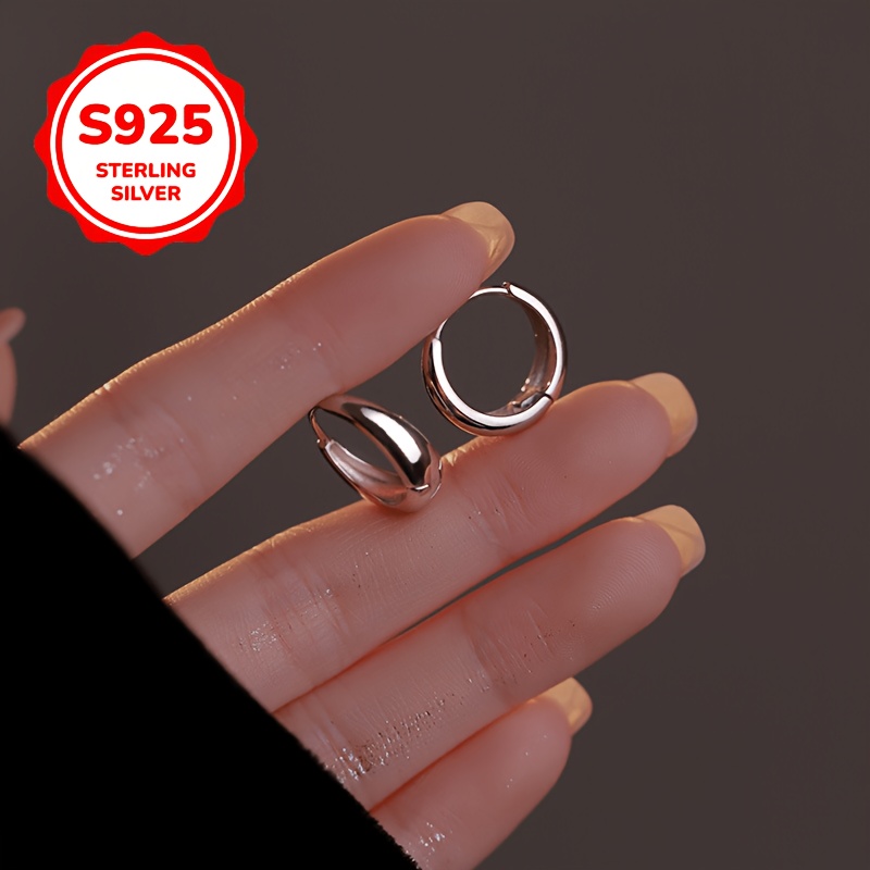 Women's 925 Sterling Silver Minimalist Hoop Earrings — Everyday Elegance